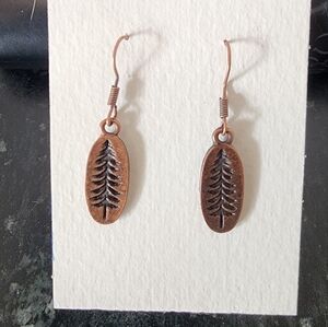 Brown Leaf Design Earrings